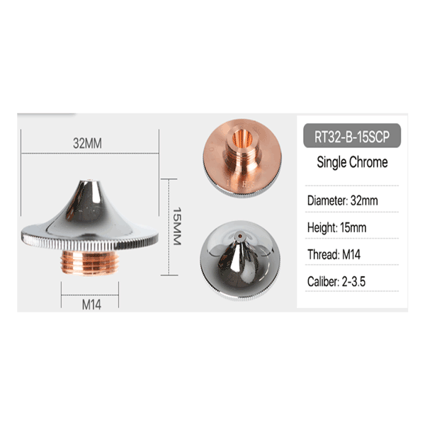 Raytool Type B ( Raytools FZ Nozzles) Single Layer Chrome Plated