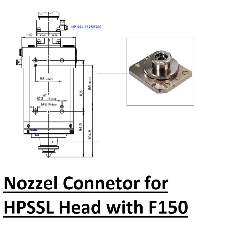 Nozzle Connector For PT HPSSL Head for F150