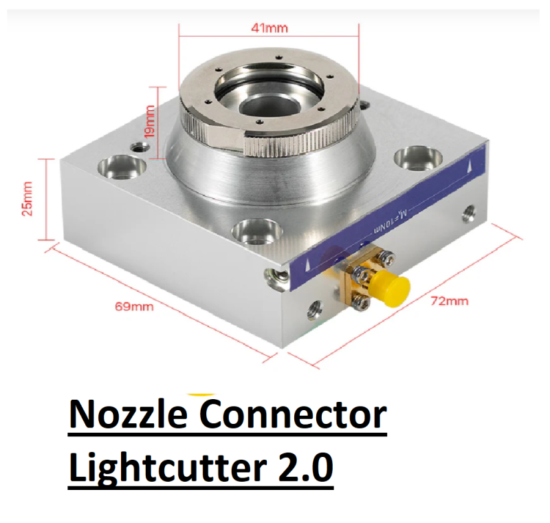 Nozzle Connector For Precitec LightCutter 2.0 Fiber