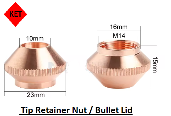 DNE LASER Tip Retainer Nut OR Bullet Lid