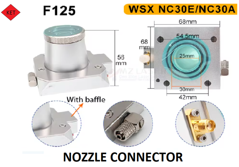 WSX Nozzle Connector F125_NC30E & NC30A