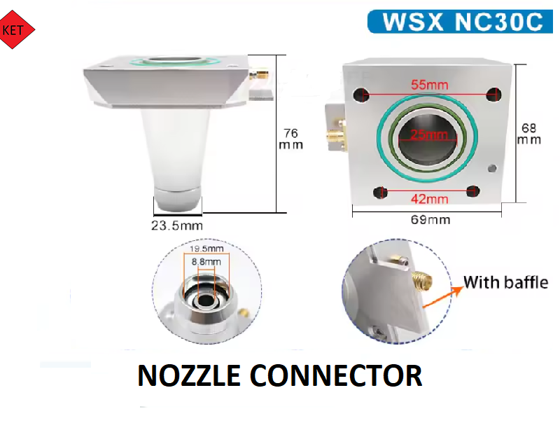 WSX Nozzle Connector F150-NC30C Head