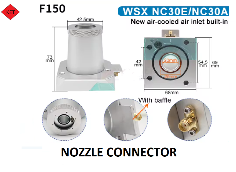 WSX Nozzle Connector F150_NC30E & NC30A